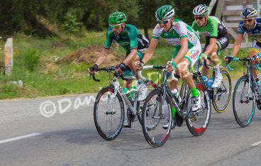 4 coureurs en tête Tour de France 29.06.2013 - 1ère étape passage devant la résidence